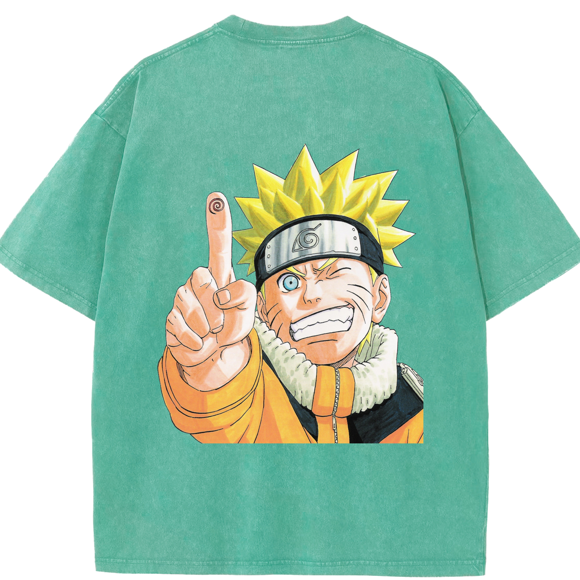（画像用） NARUTO -ナルト- うずまき ナルト Uzumaki Naruto 綿100% ヴィンテージ風 半袖Tシャツ（背面プリント）